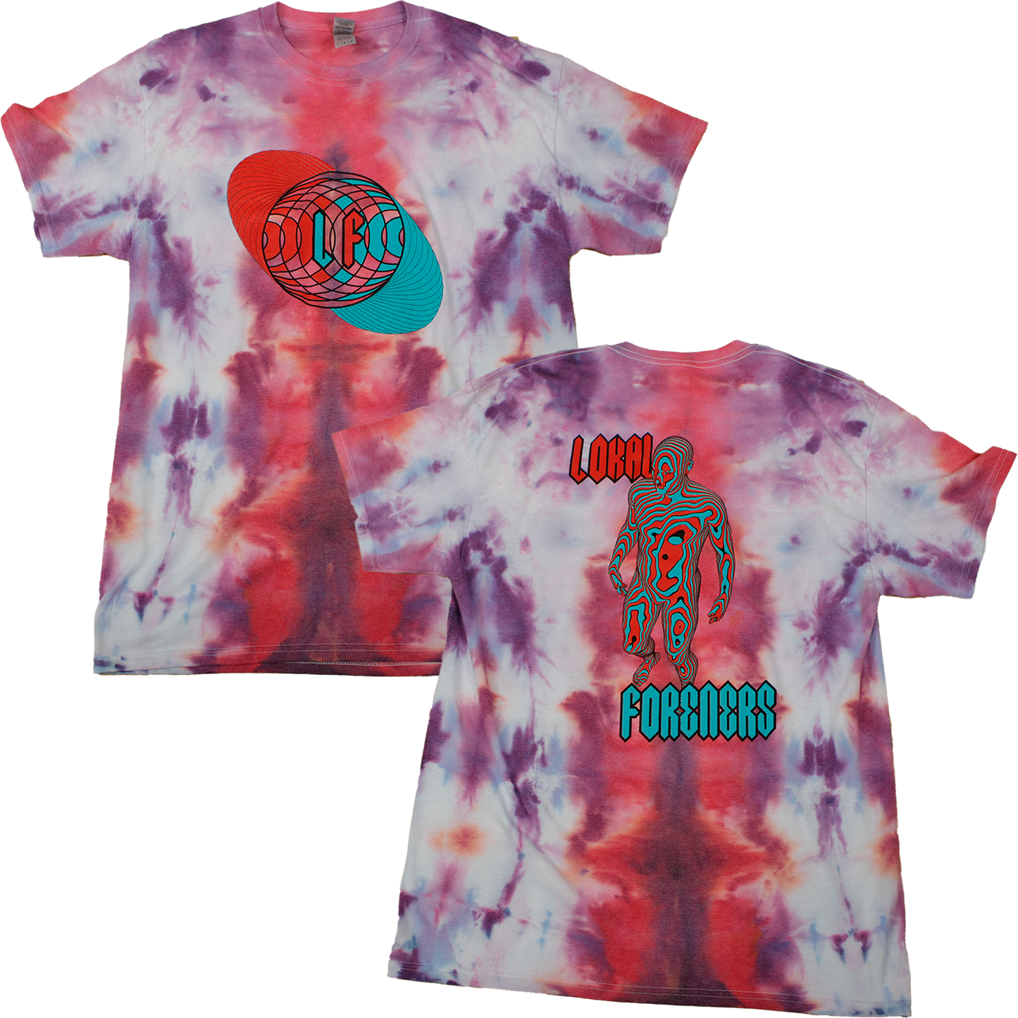 3D Optics Tie Dye Purple Red