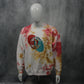 3D Optics Tie Dye White Pink Crew Neck