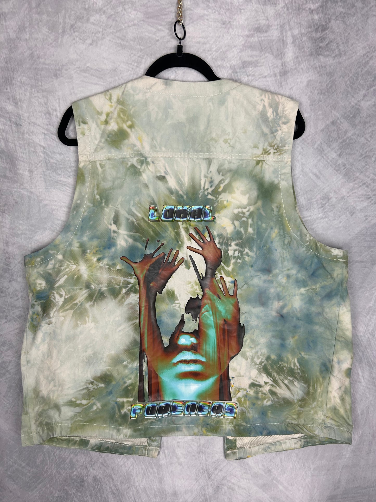 Custom Tie Dye Dickies Fisherman Vest *Size L