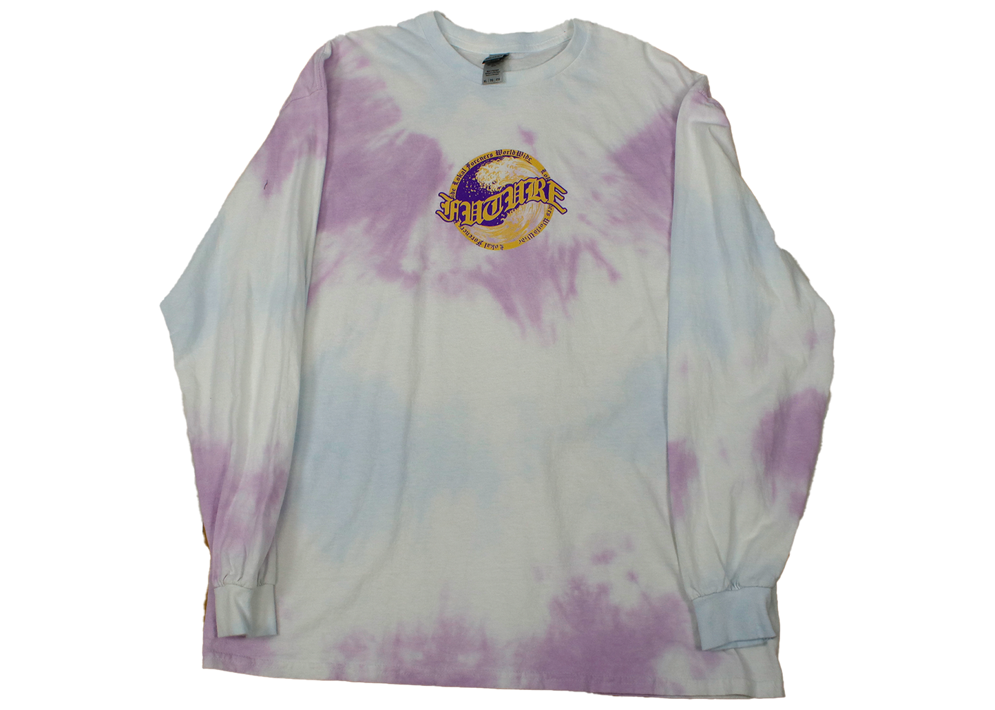 Yellow Purple Future Wave Purple White Tie Dye - Long Sleeve