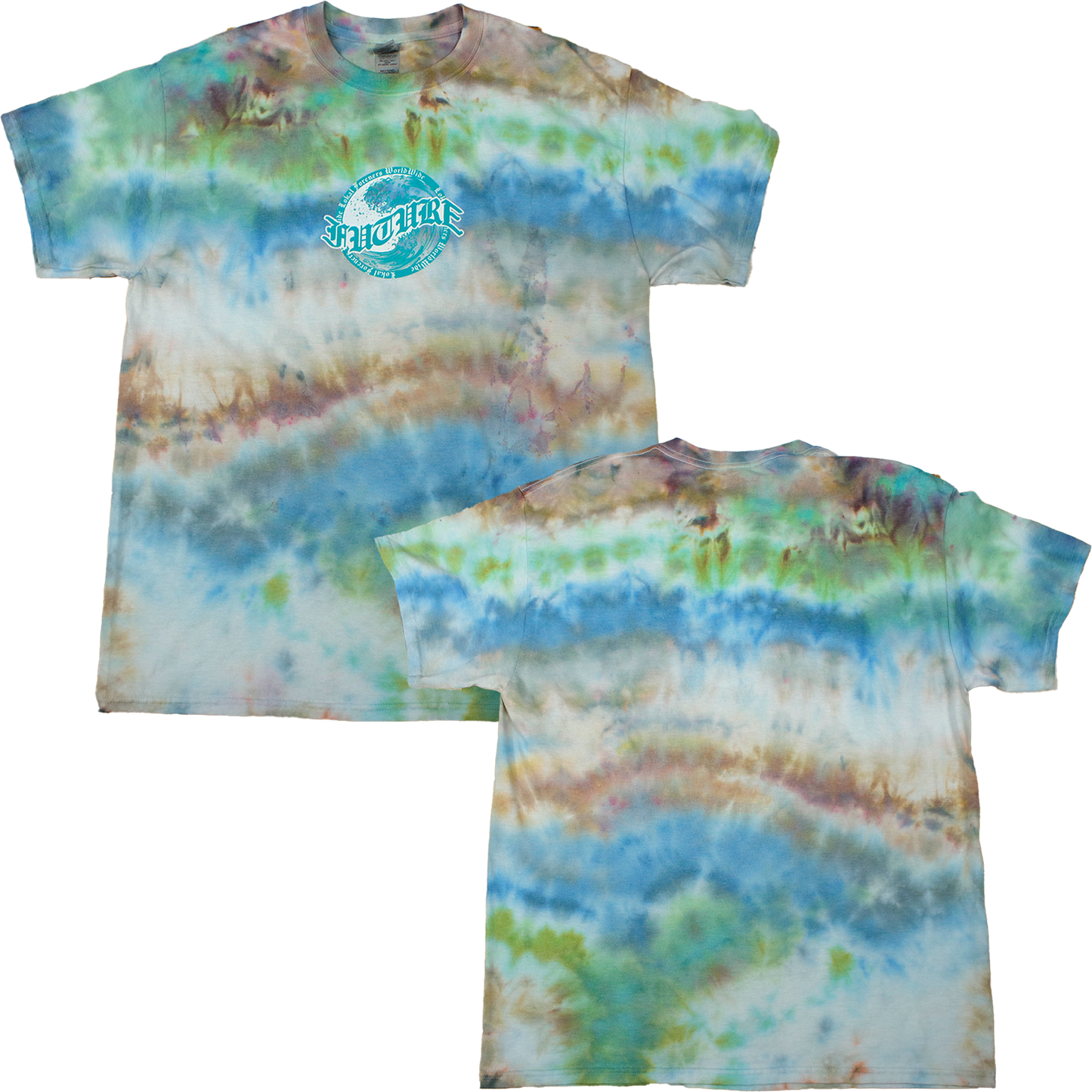 Blue White Future Wave Blue Green Tie Dye