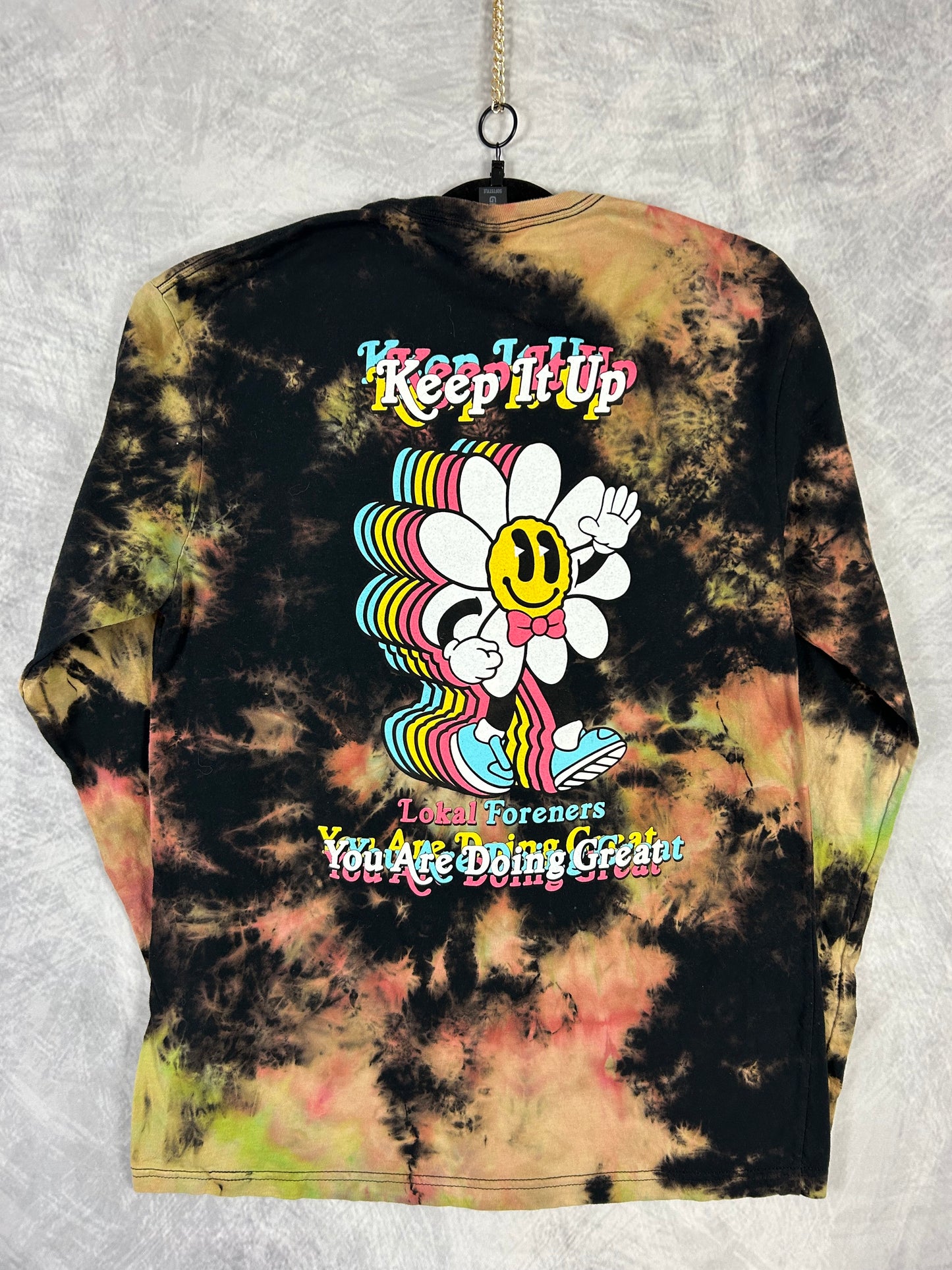 Flower Power Reverse Tie Dye Long Sleeve (Large)