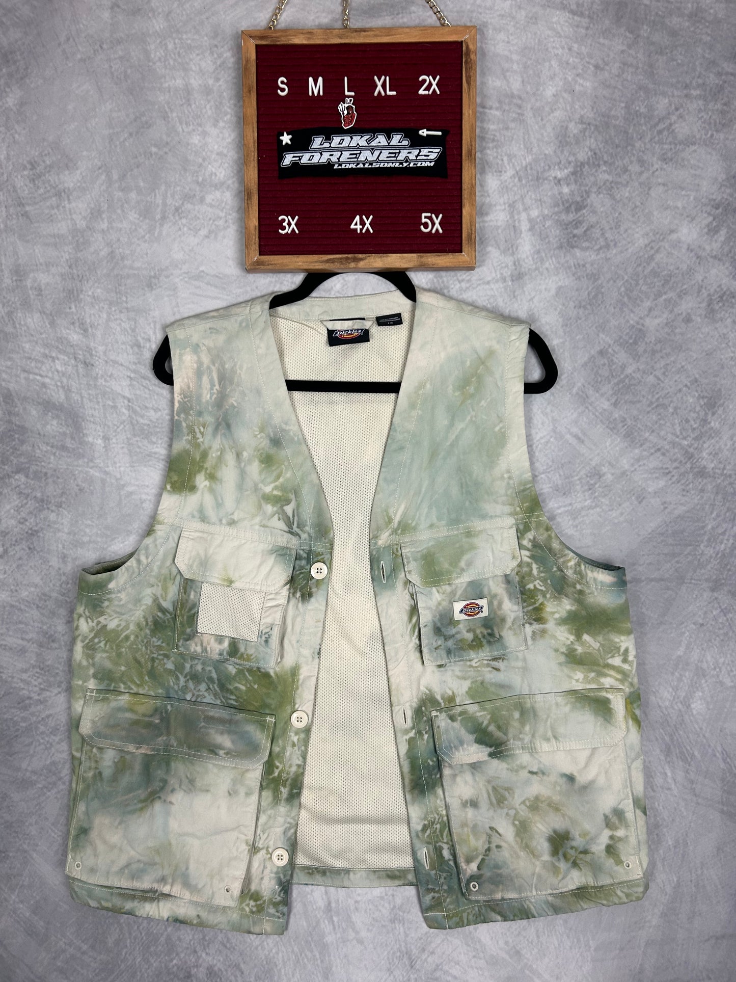 Custom Tie Dye Dickies Fisherman Vest *Size L