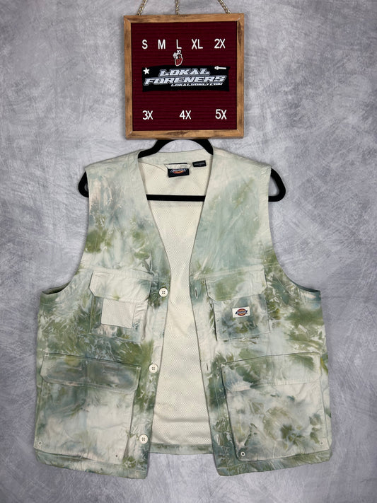 Custom Tie Dye Dickies Fisherman Vest *Size L
