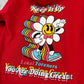 Flower Power Premium Red Hoodie (Small)