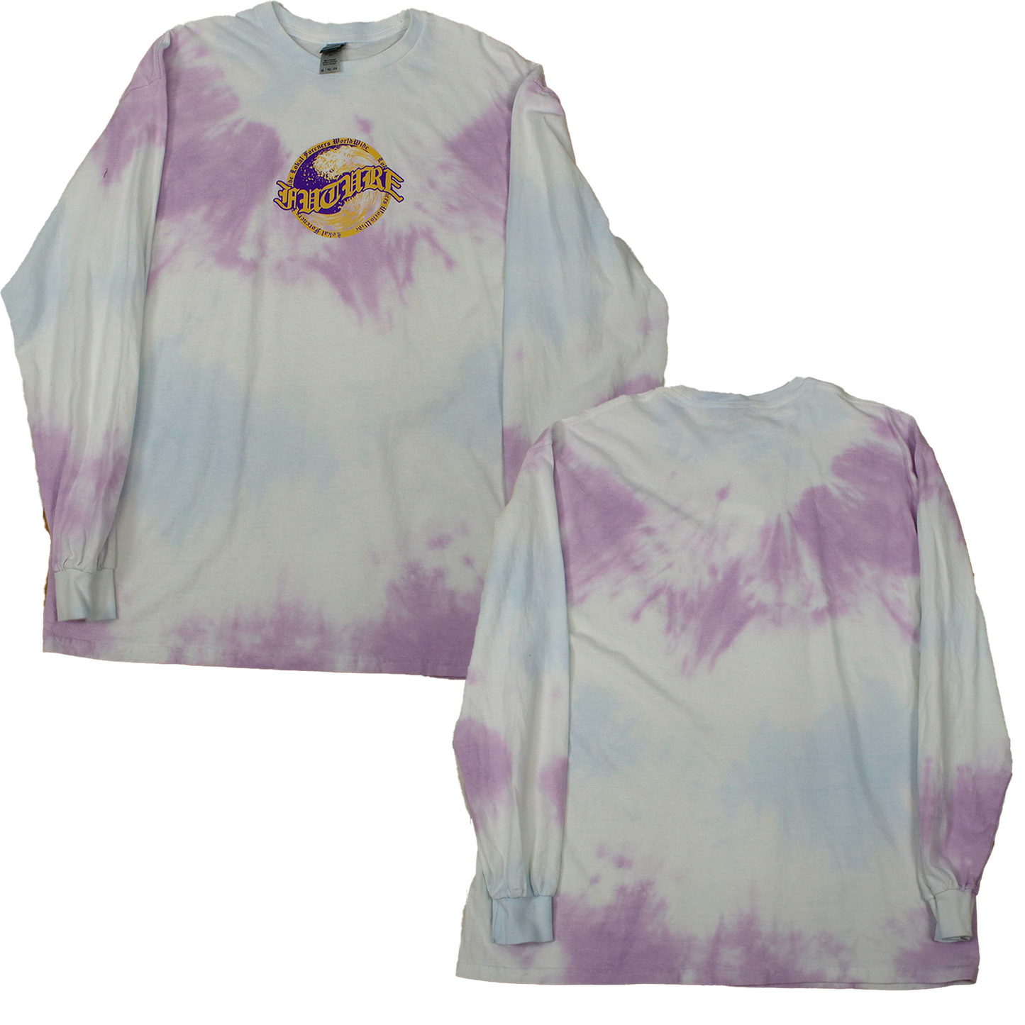 Yellow Purple Future Wave Purple White Tie Dye - Long Sleeve