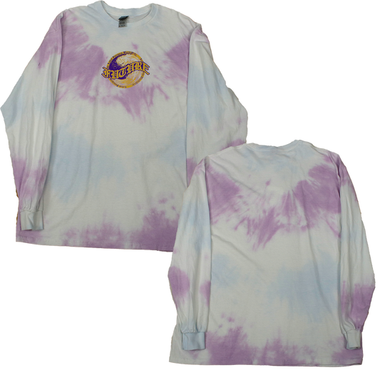 Yellow Purple Future Wave Purple White Tie Dye - Long Sleeve