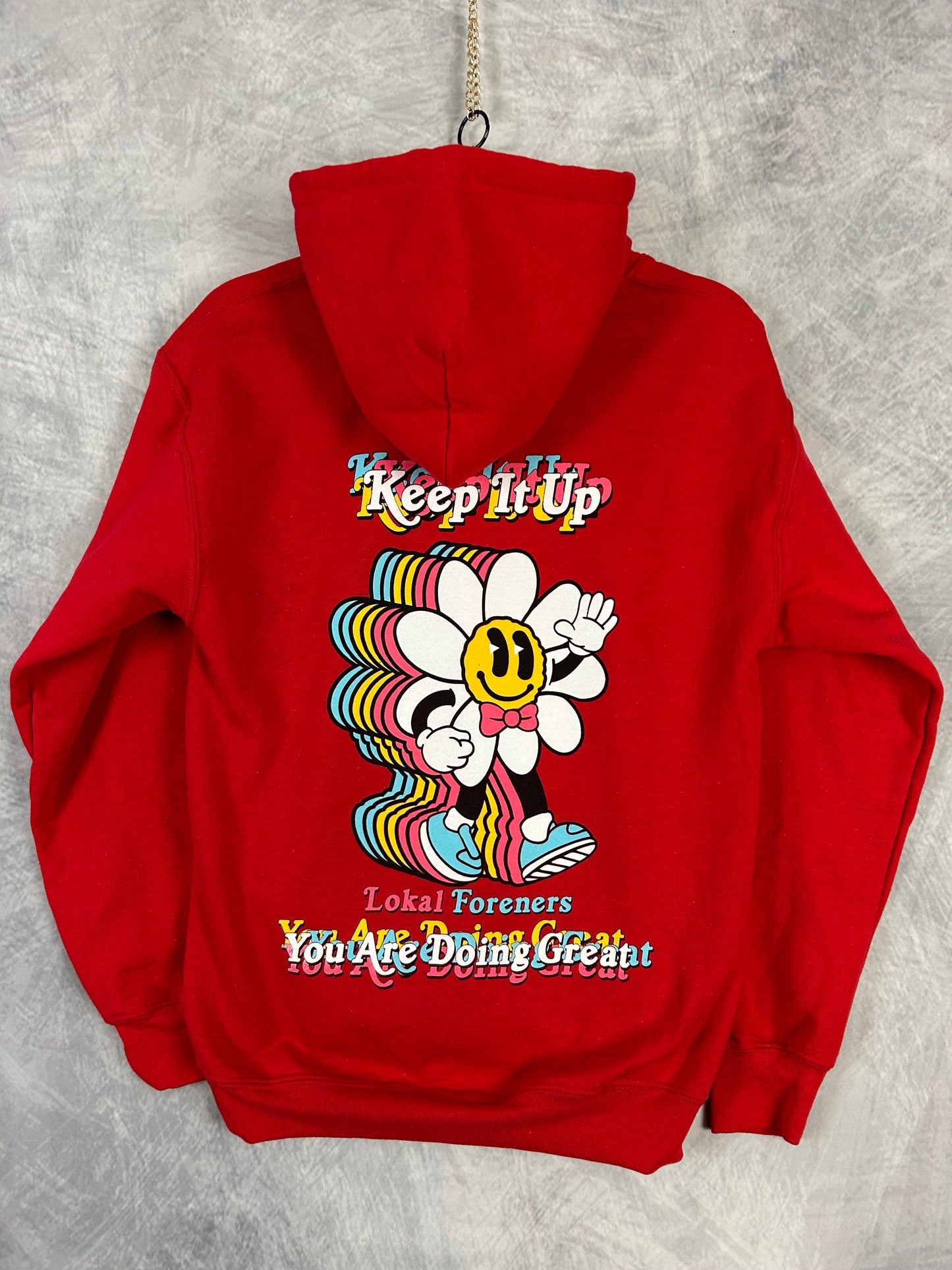 Flower Power Premium Red Hoodie (Small)