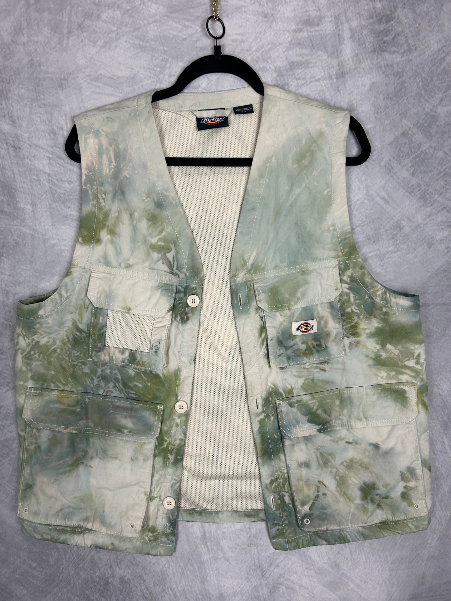 Custom Tie Dye Dickies Fisherman Vest *Size L