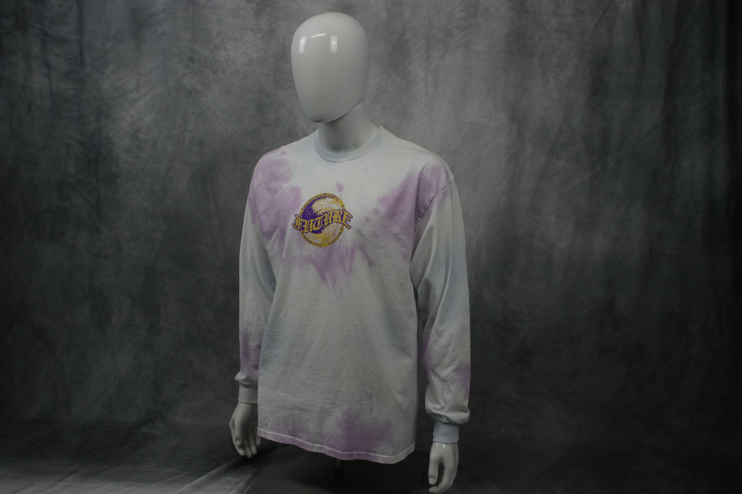 Yellow Purple Future Wave Purple White Tie Dye - Long Sleeve