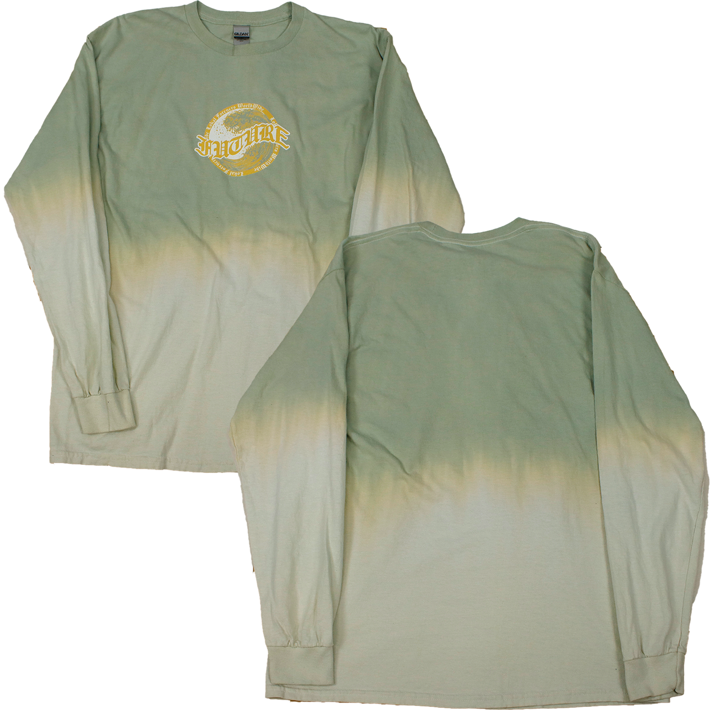 Yellow White Future Wave Green White Tie Dye - Long Sleeve