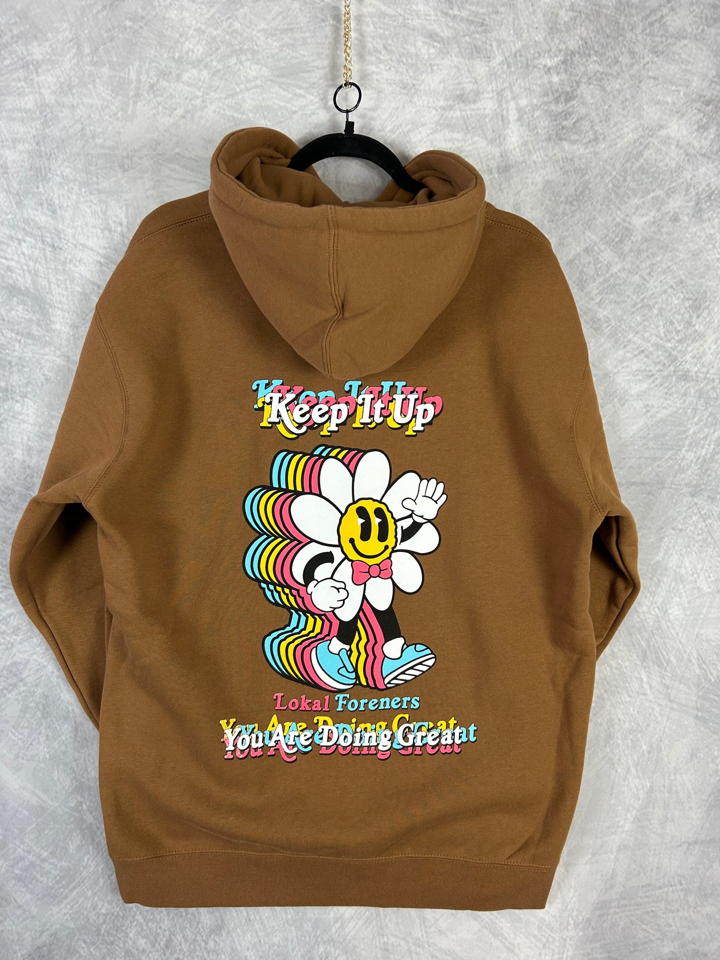Flower Power Premium Brown Hoodie (Medium)
