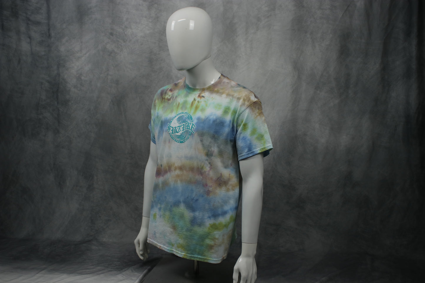 Blue White Future Wave Blue Green Tie Dye