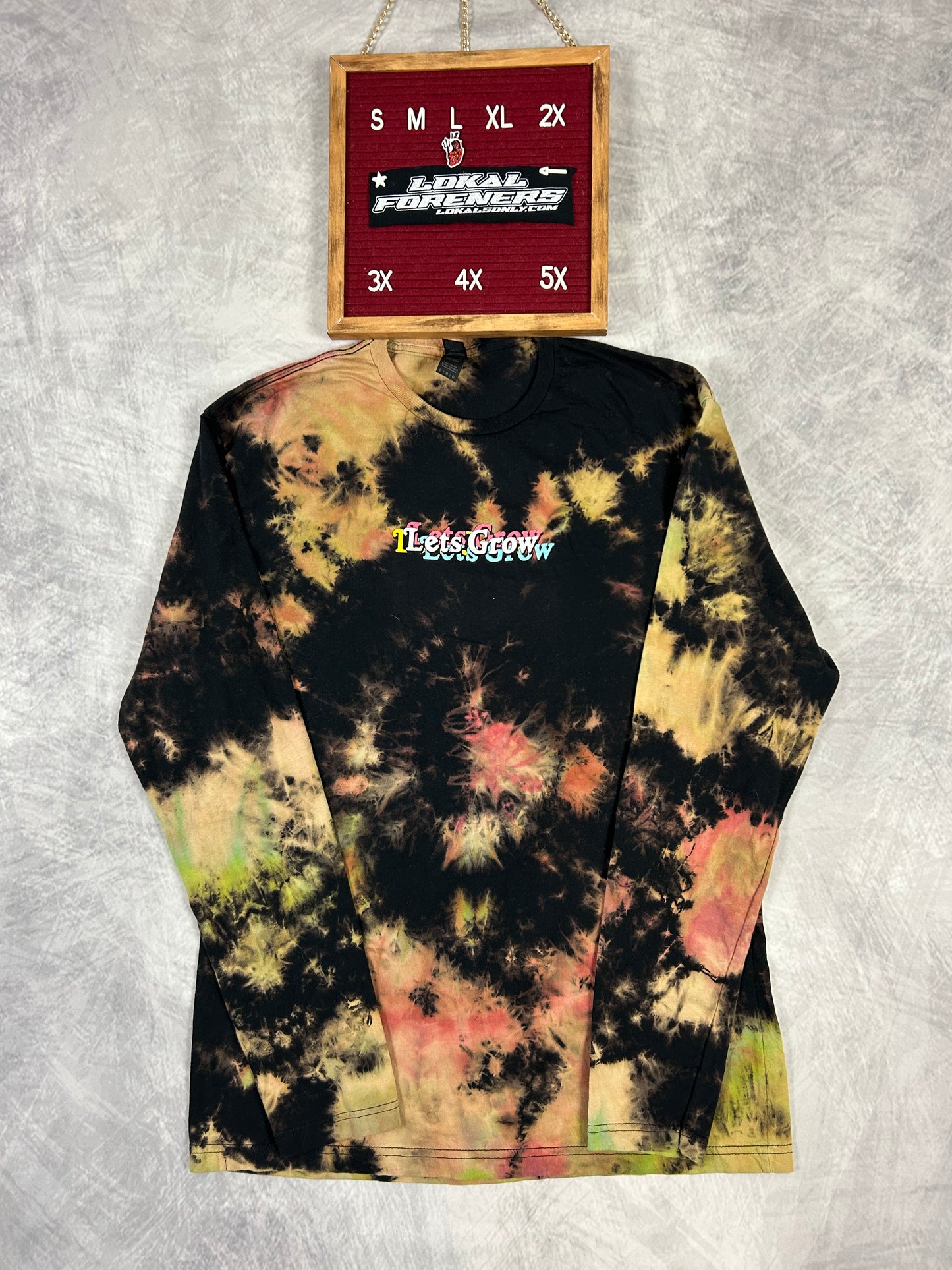Flower Power Reverse Tie Dye Long Sleeve (Large)